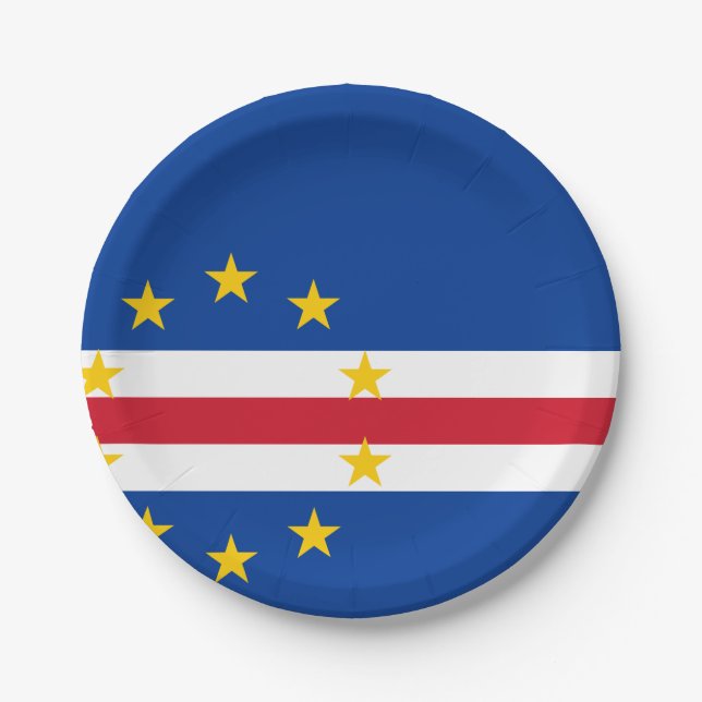 Cape Verde Flag Paper Plates (Front)
