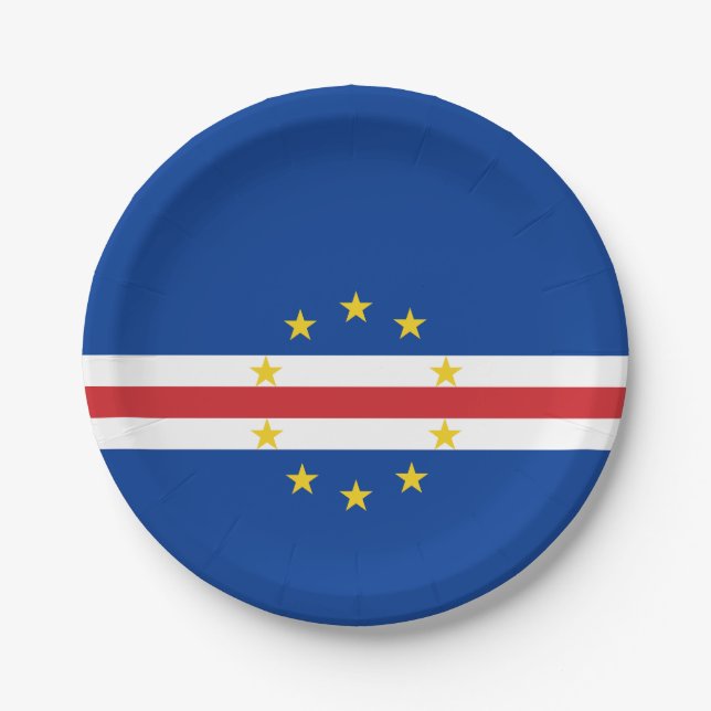 Cape Verde Flag Paper Plates (Front)