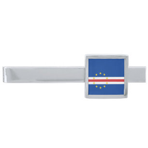 Cape Verde Flag Silver Finish Tie Bar