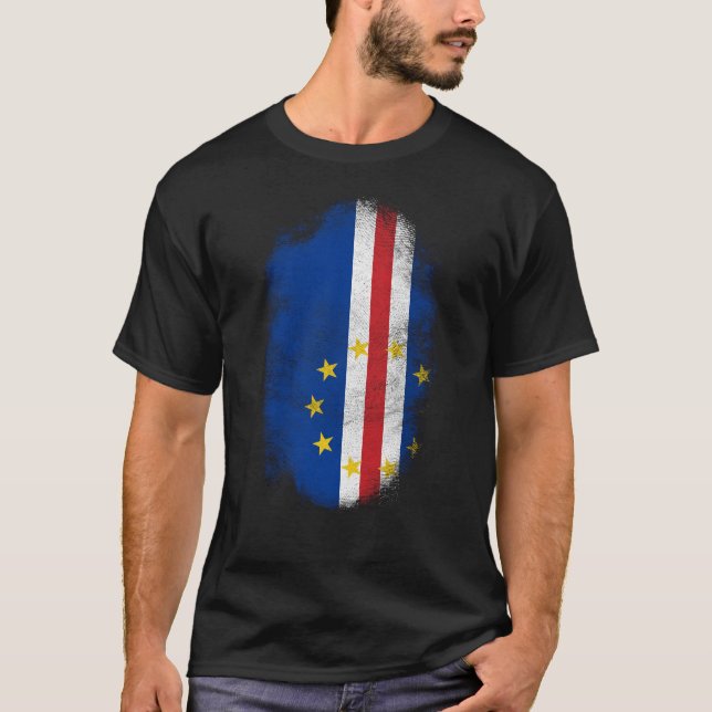 Cape Verde Flag Souvenir - Distressed Cabo T-Shirt (Front)