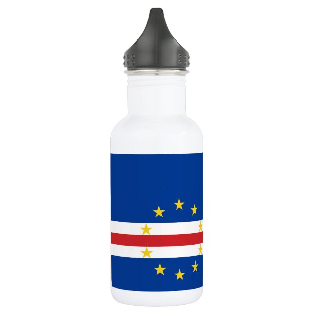 Cape Verde Flag Stainless Steel Water Bottle (Left)