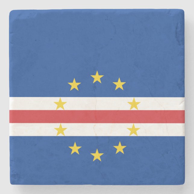 Cape Verde Flag Stone Coaster (Front)