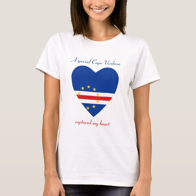 Cape Verde Flag Sweetheart T-Shirt (Front)