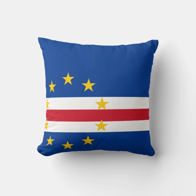 Cape Verde Flag Throw Pillow (Front)