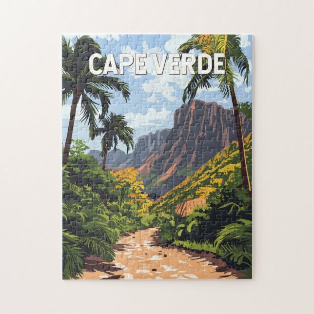 Cape Verde Illustration Travel Art Vintage Jigsaw Puzzle (Vertical)