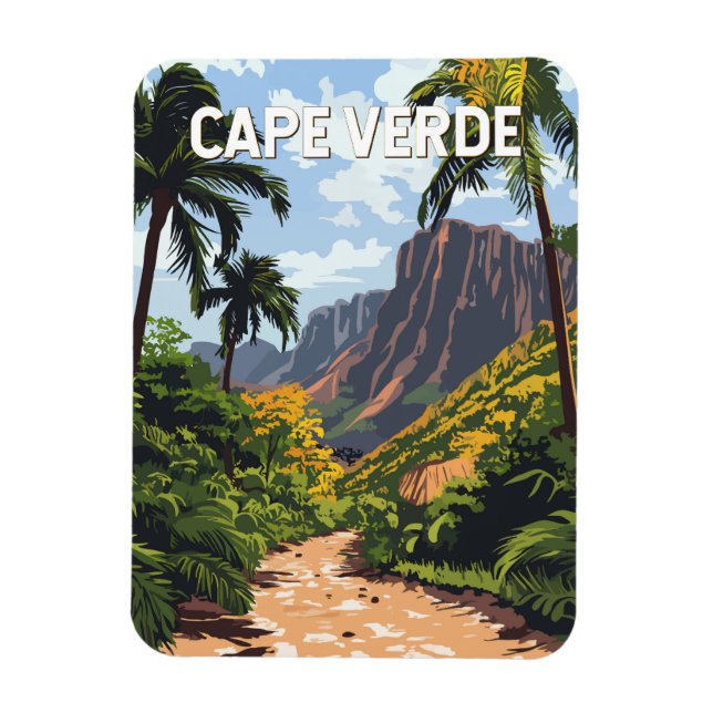 Cape Verde Illustration Travel Art Vintage Magnet (Vertical)