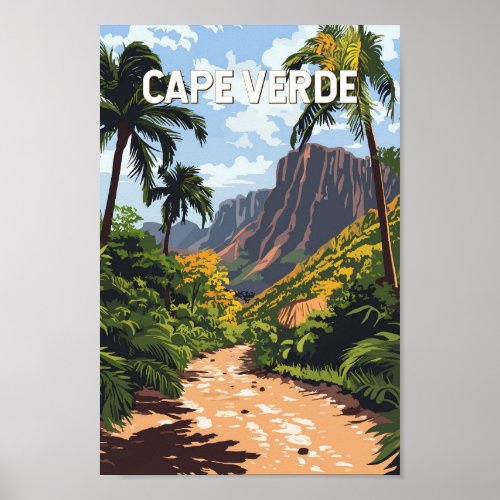 Cape Verde Illustration Travel Art Vintage