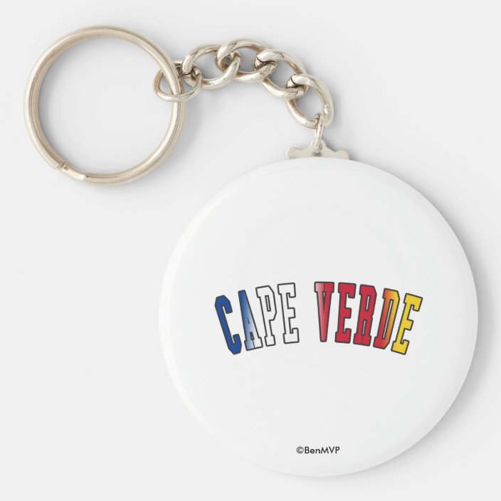 Cape Verde in National Flag Colors Keychain