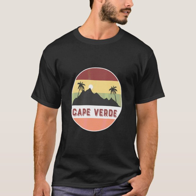 Cape Verde Mountain And Palms T-Shirt (Front)