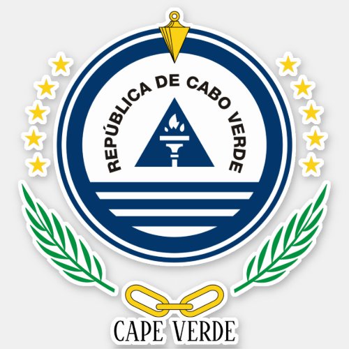 Cape Verde National Emblem Patriotic Sticker