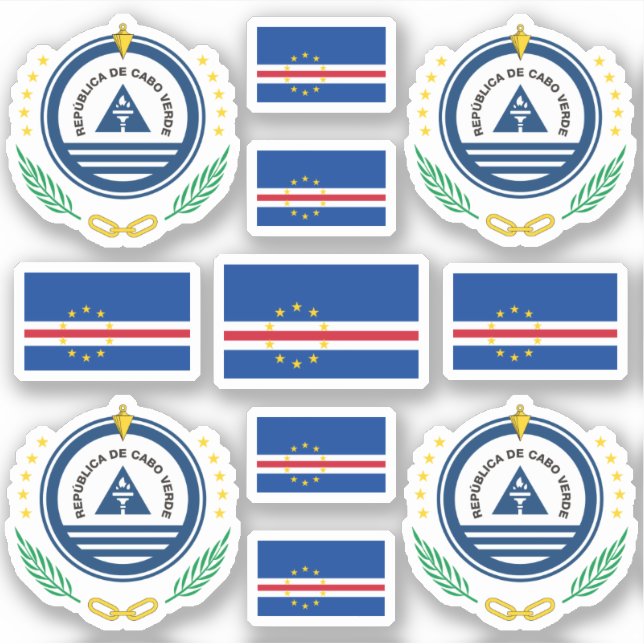 Cape Verde national symbols /Coat of arms and flag Sticker (Front)