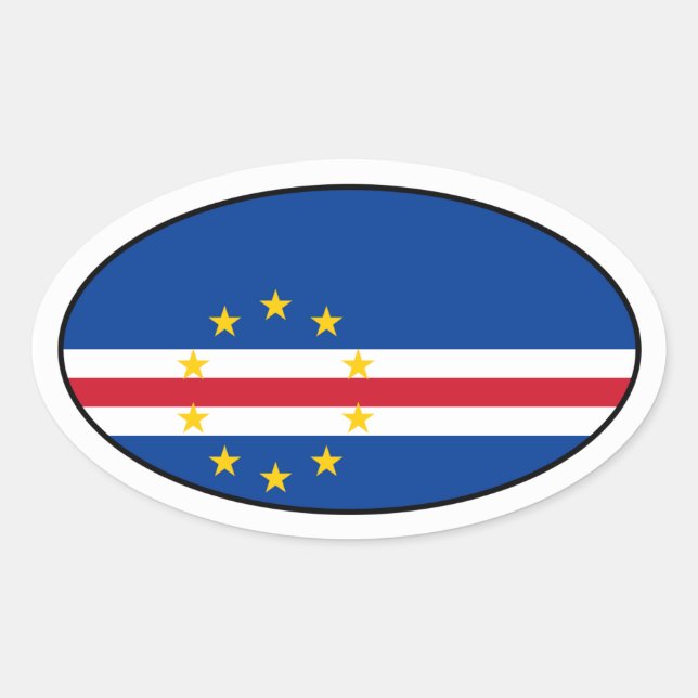 Cape Verde Oval Flag Sticker (Front)