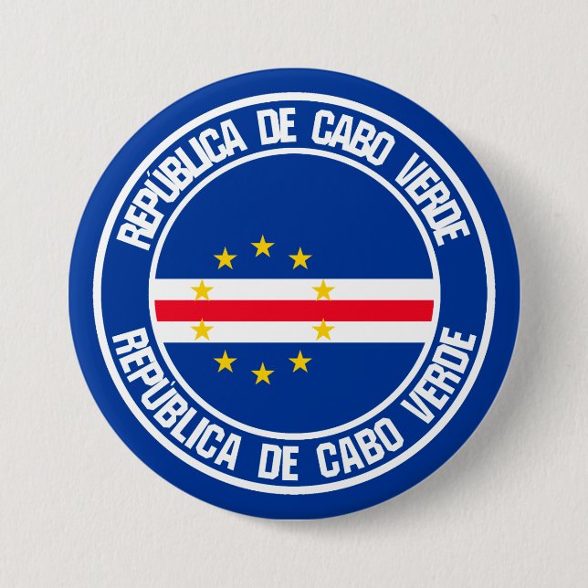 Cape Verde Round Emblem Button (Front)