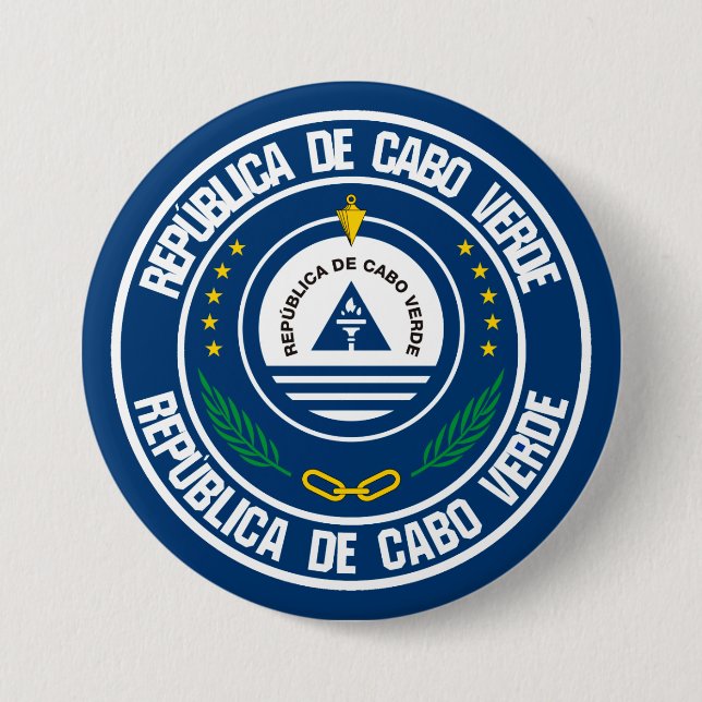 Cape Verde Round Emblem Button (Front)