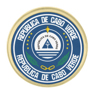 Cape Verde Round Emblem Gold Finish Lapel Pin