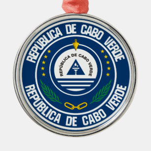 Cape Verde Round Emblem Metal Ornament
