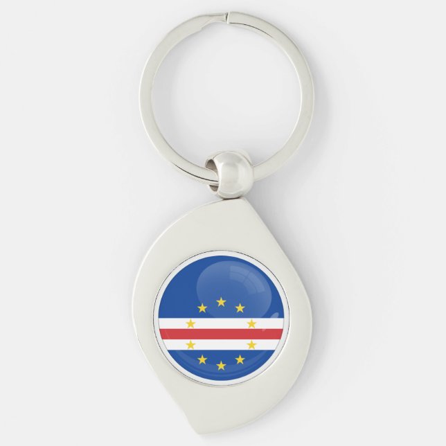 Cape Verde Round icon flag Keychain (Front)