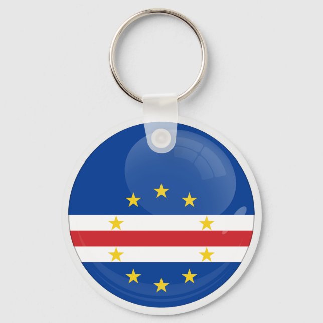 Cape Verde Round icon flag Keychain (Front)