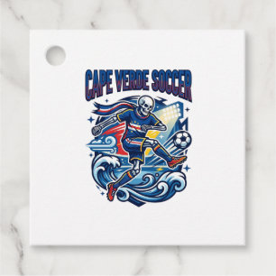 Cape Verde Soccer Skeleton Striker Nations Premium Favor Tags