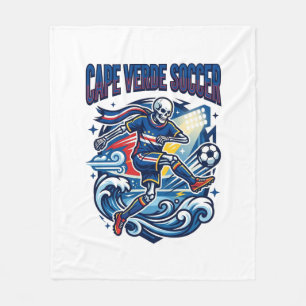 Cape Verde Soccer Skeleton Striker Nations Premium Fleece Blanket