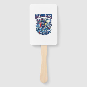 Cape Verde Soccer Skeleton Striker Nations Premium Hand Fan