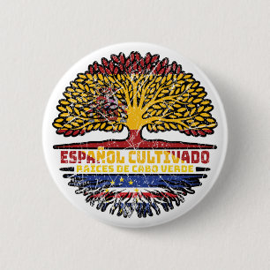 Cape Verde Spain Spanish Tree Roots Flag Button