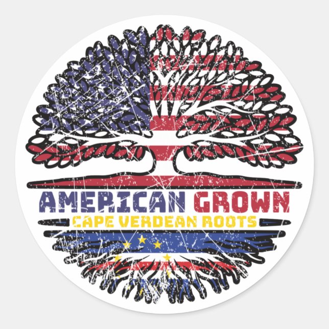 Cape Verde US American USA United States Tree Classic Round Sticker (Front)