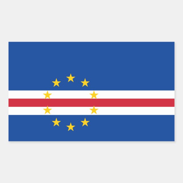 Cape Verde/Verdian/Verdean Flag Rectangular Sticker (Front)
