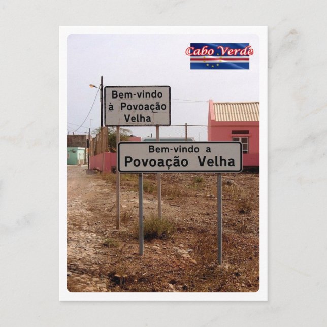 Cape Verde - Welcome Sign - Postcard (Front)