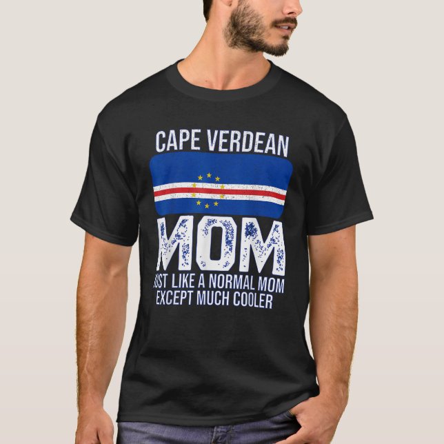 Cape Verdean Mom Cape Verde Flag Design For Mother T-Shirt (Front)