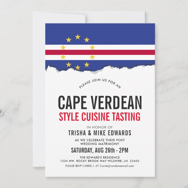 Cape Verdean Themed Cuisine | Party Flag Invite (Front)
