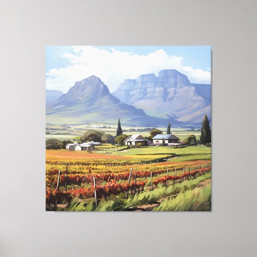 Cape Winelands Boland Landscape South Africa Scene Canvas Print