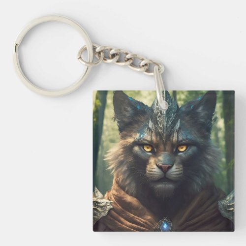 Caped Crusader Cat Keychain