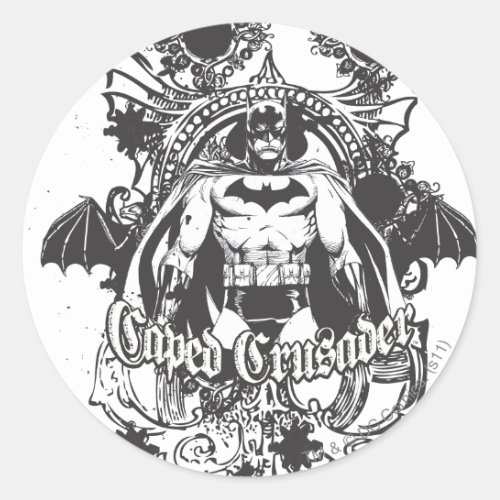 Caped Crusader Image Classic Round Sticker