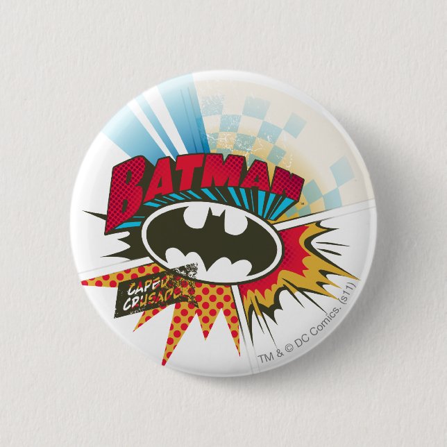Caped Crusader Pinback Button (Front)