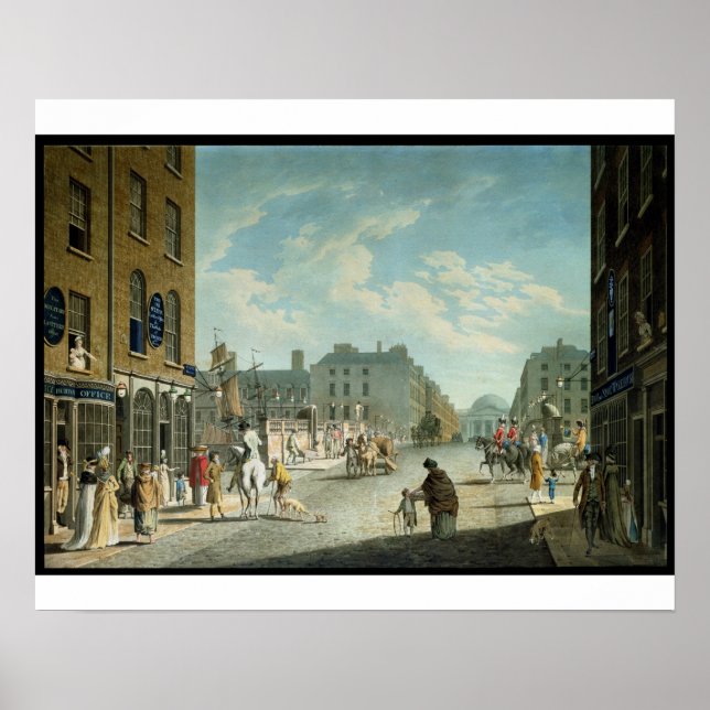 Capel Street with the Royal Exchange, Dublin, 1800 Poster (Front)