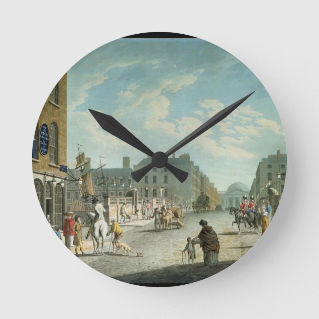 Capel Street with the Royal Exchange, Dublin, 1800 Round Clock (Front)