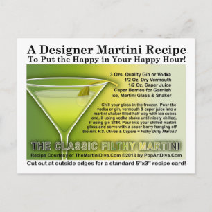 Caper Berry Filthy Martini Recipe Postcard