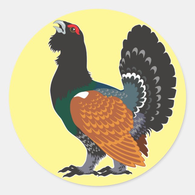 capercaillie classic round sticker (Front)