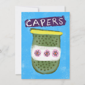 Capers In A Jar Greeting Card