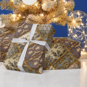 Capetian Elegant Quilt No. 5 French ToileT Wrapping Paper