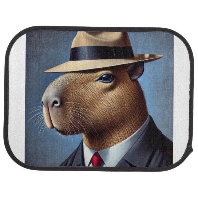Capibara-themed car umbrellas floor mat (Rear)