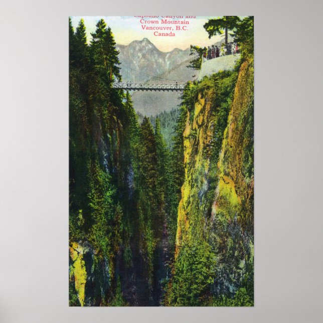 Capilano Canyon View of Crown Mountain Poster (Front)