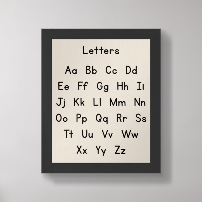 Capital and Small Alphabet letters Framed Art (Framed Front)