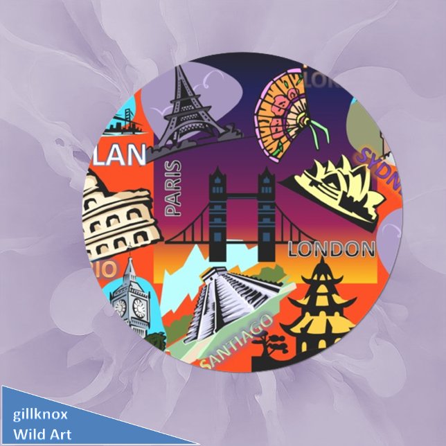 Capital cities Around the World Classic Round Sticker (Creator Uploaded)