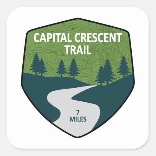 Capital Crescent Trail Square Sticker
