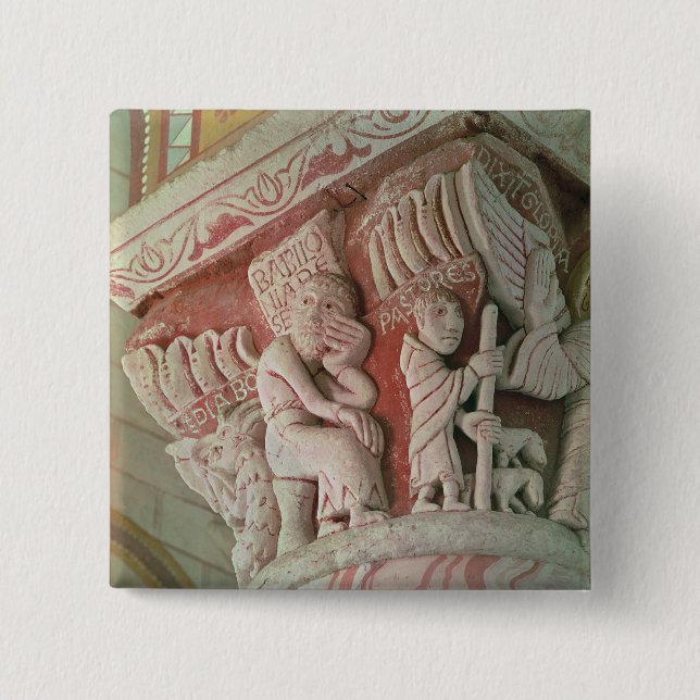 Capital from the chancel from 'Babilonia Pinback Button (Front)