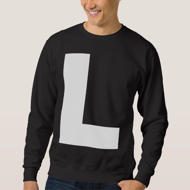 Capital L Bold Alphabet Letter Monogram Uppercase  Sweatshirt (Front)