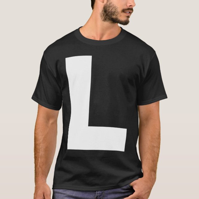 Capital L Bold Alphabet Letter Monogram Uppercase  T-Shirt (Front)