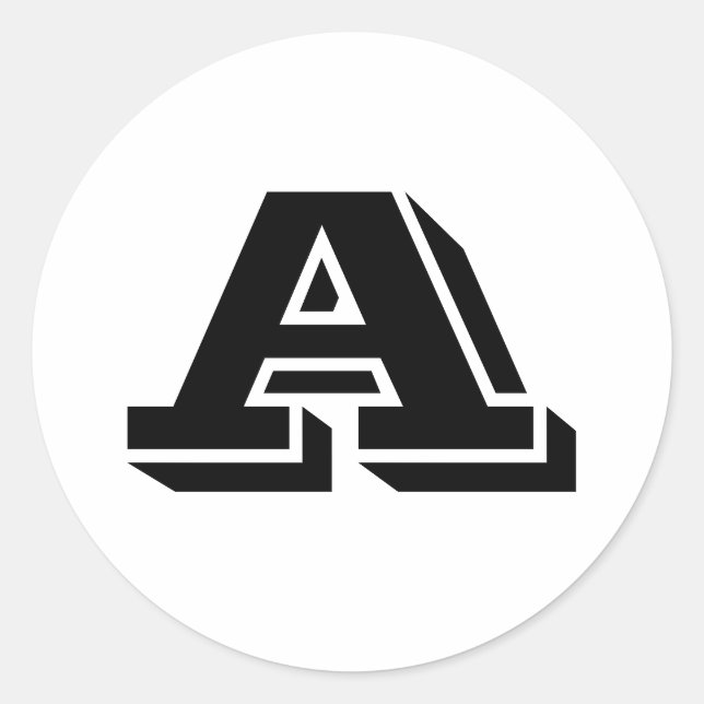 Capital Letter A small round Stickers by Janz (Front)